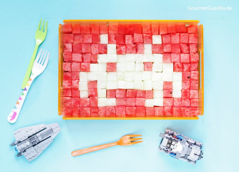 Melon Space Invader #gourmet guerrilla #recipe #children #fruit